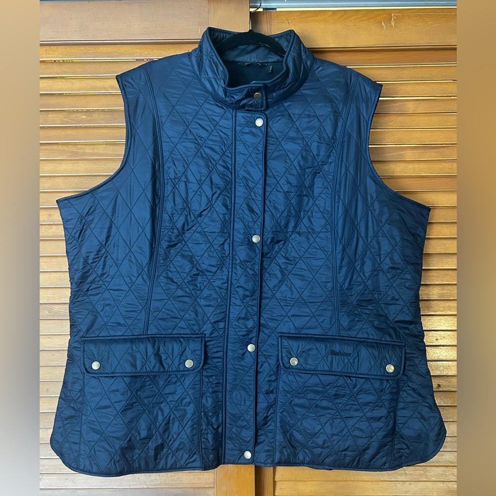 Barbour Otterburn Navy Quilted Women's Vest, Size 2X